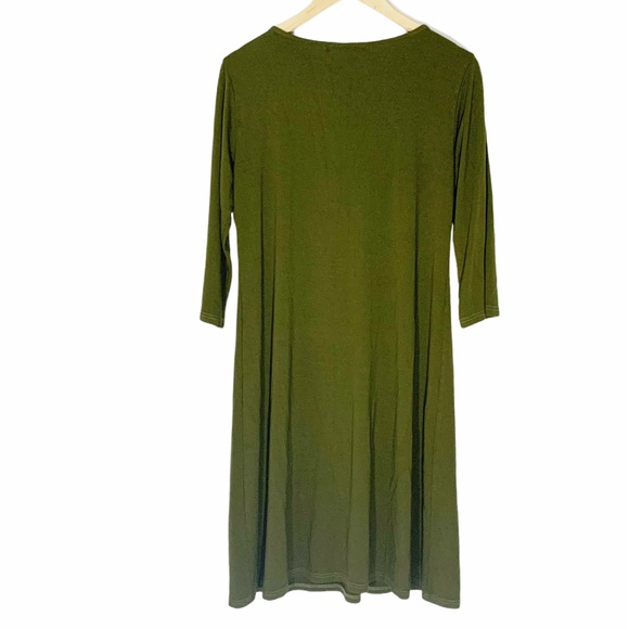 🎁 2/$20 Cut Loose Olive Green Knee Length Dress, Size S - Picture 5 of 6